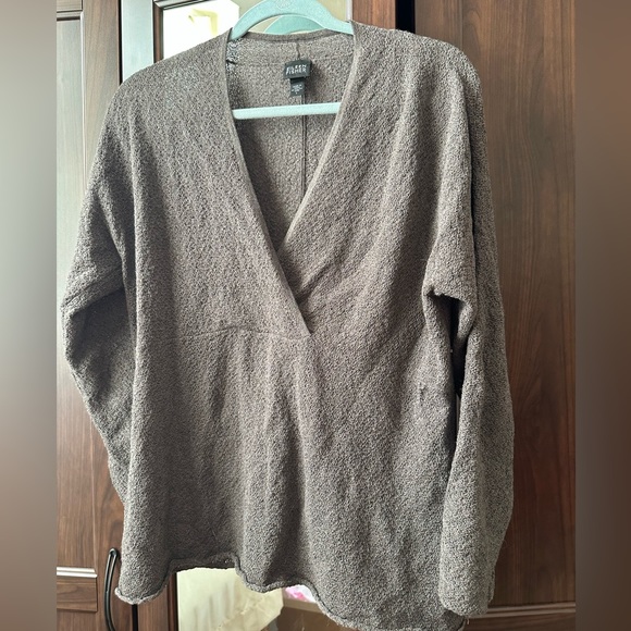 Eileen Fisher Sweaters - Eileen Fisher wrap v neck sweater in gray size L - Italian yarn